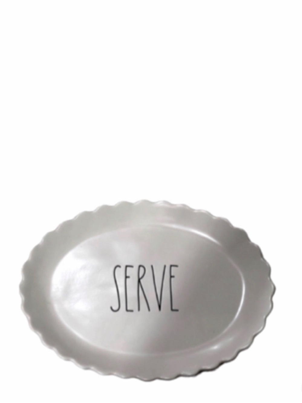 NEW Rae Dunn "SERVE" Scalloped Oval Platter